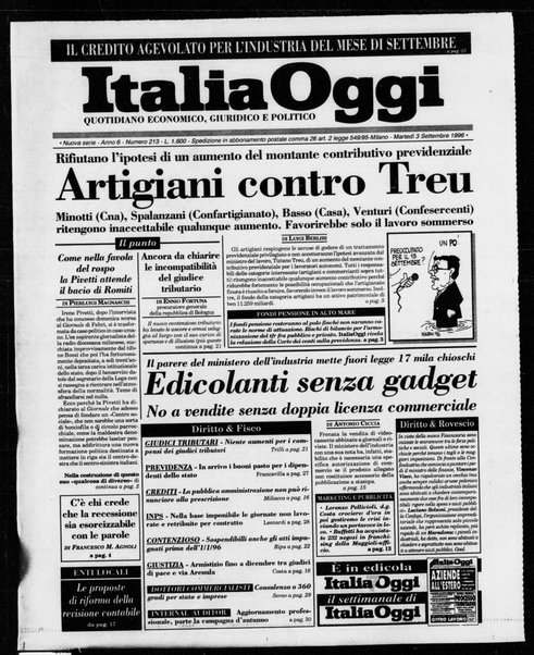 Italia oggi : quotidiano di economia finanza e politica